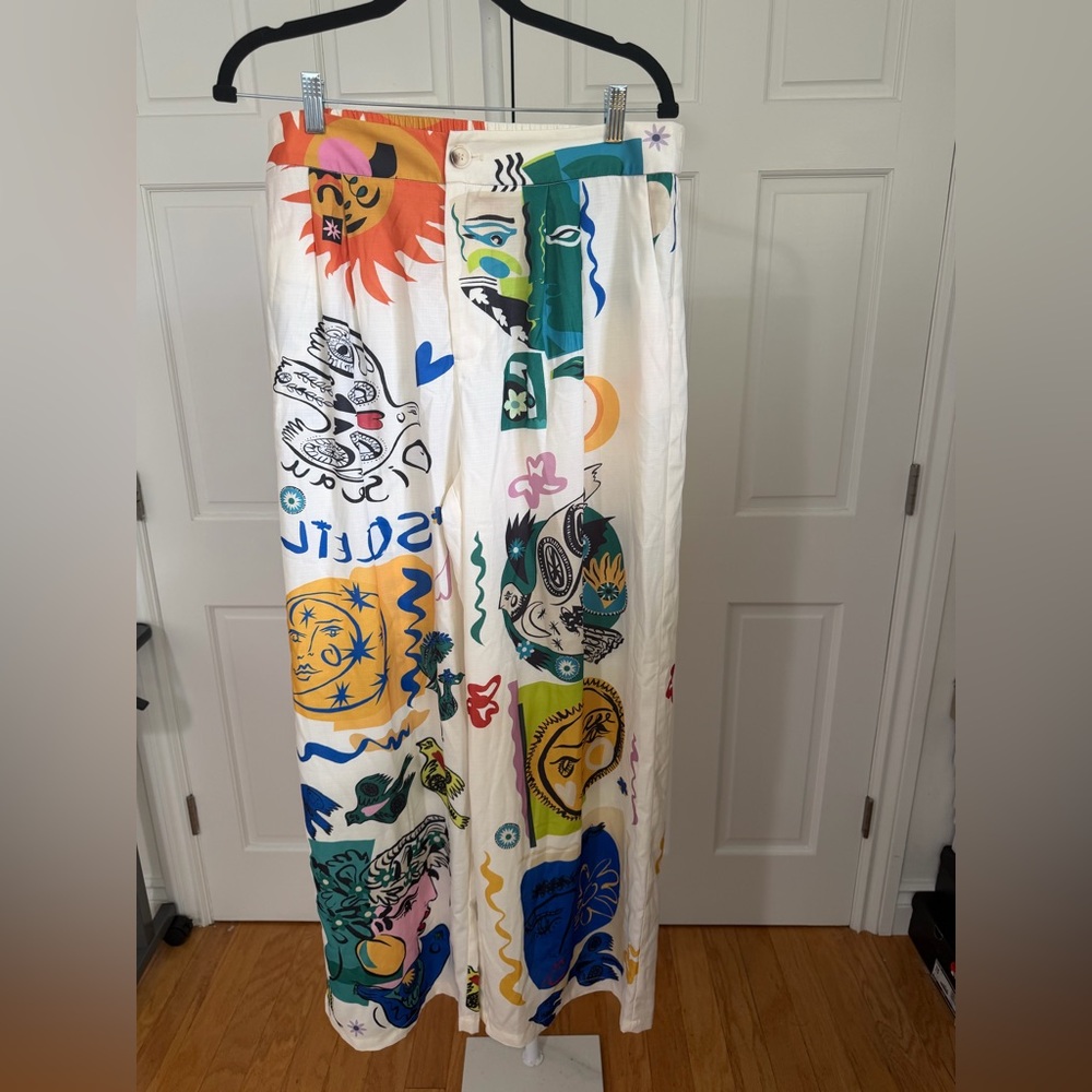 NWT Commense Graphic Print Crop Top With Wide-Leg Pants Set Size XL - Picture 12 of 12